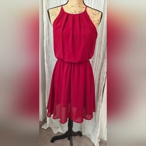 Halter Burgundy Cocktail Dress